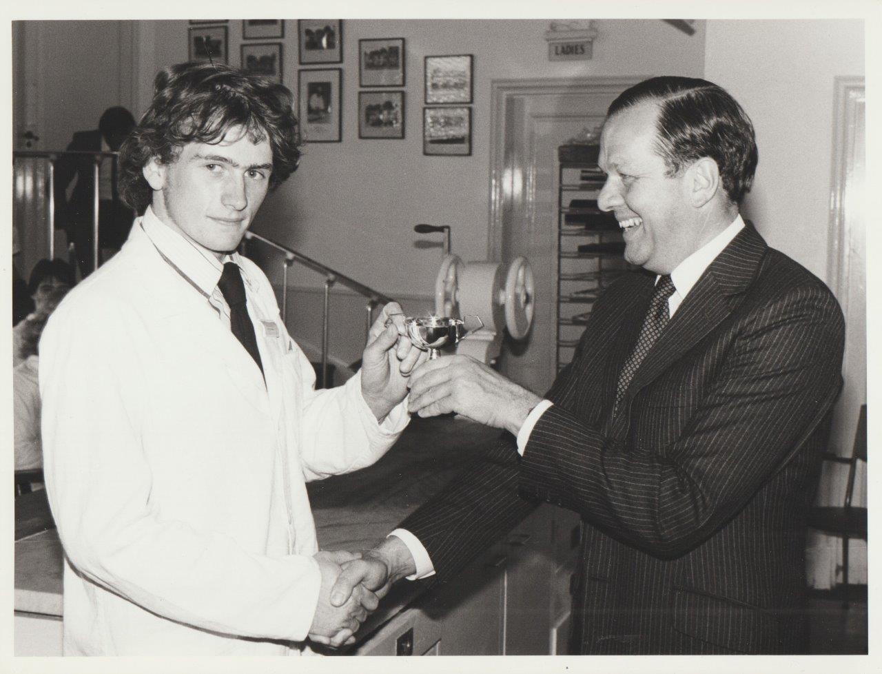 Brian receiving the Renshaw Challenge Cup