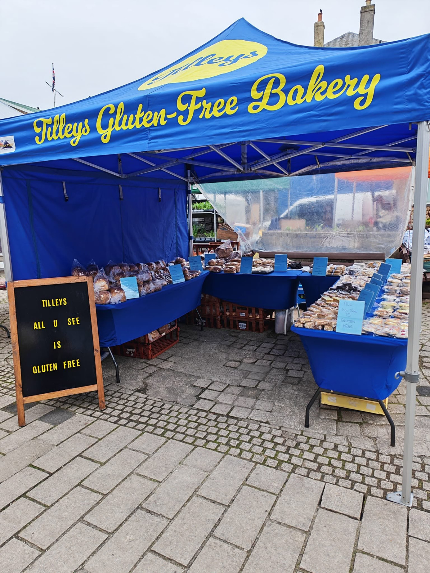 Tilley's Gluten Free Bakery market stall in Devon