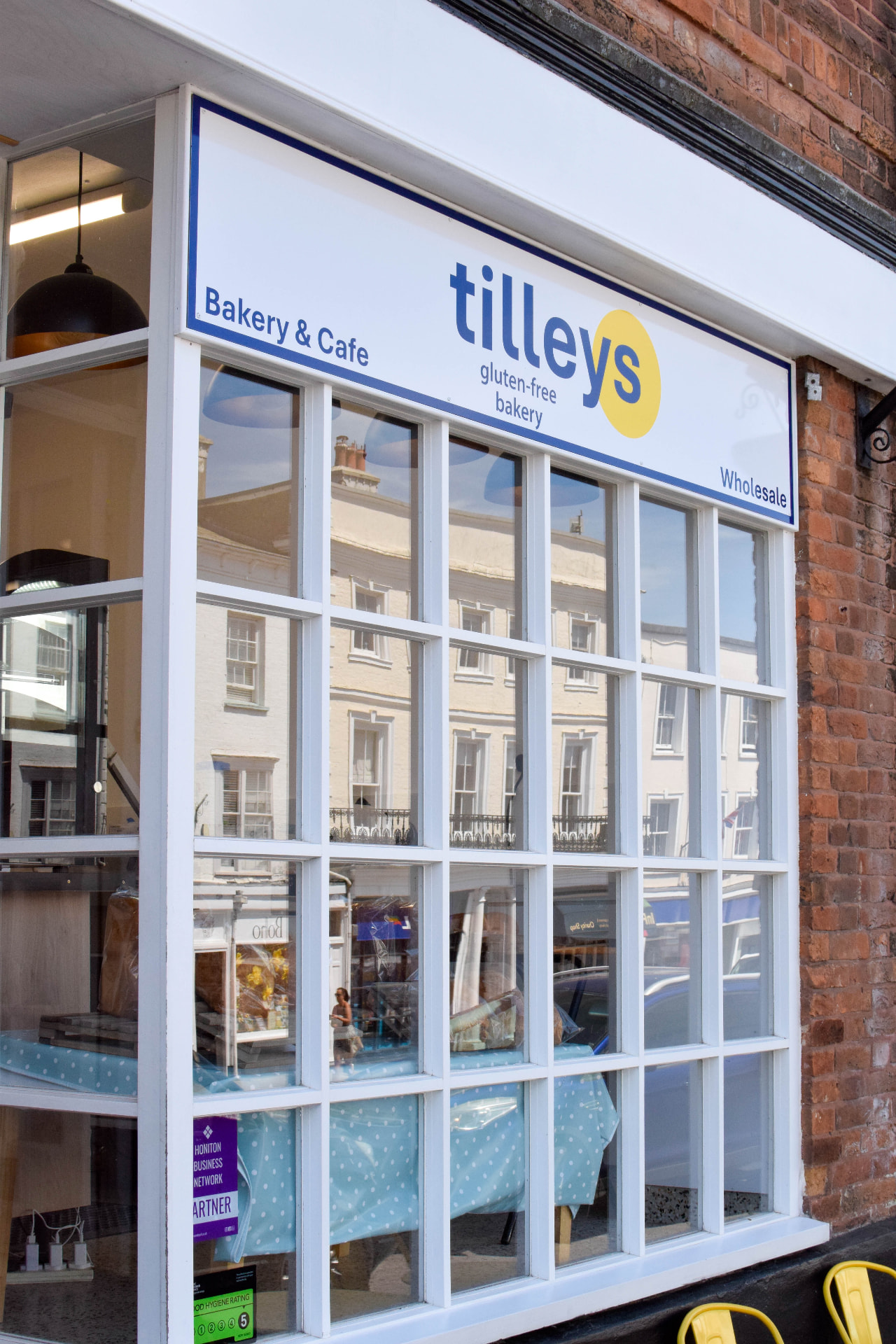 Tilley's Gluten Free Bakery & Cafe shopfront in Honiton
