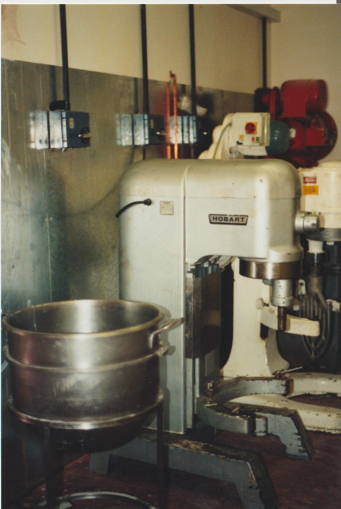 The trusty Hobart mixer